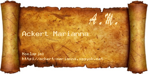 Ackert Marianna névjegykártya